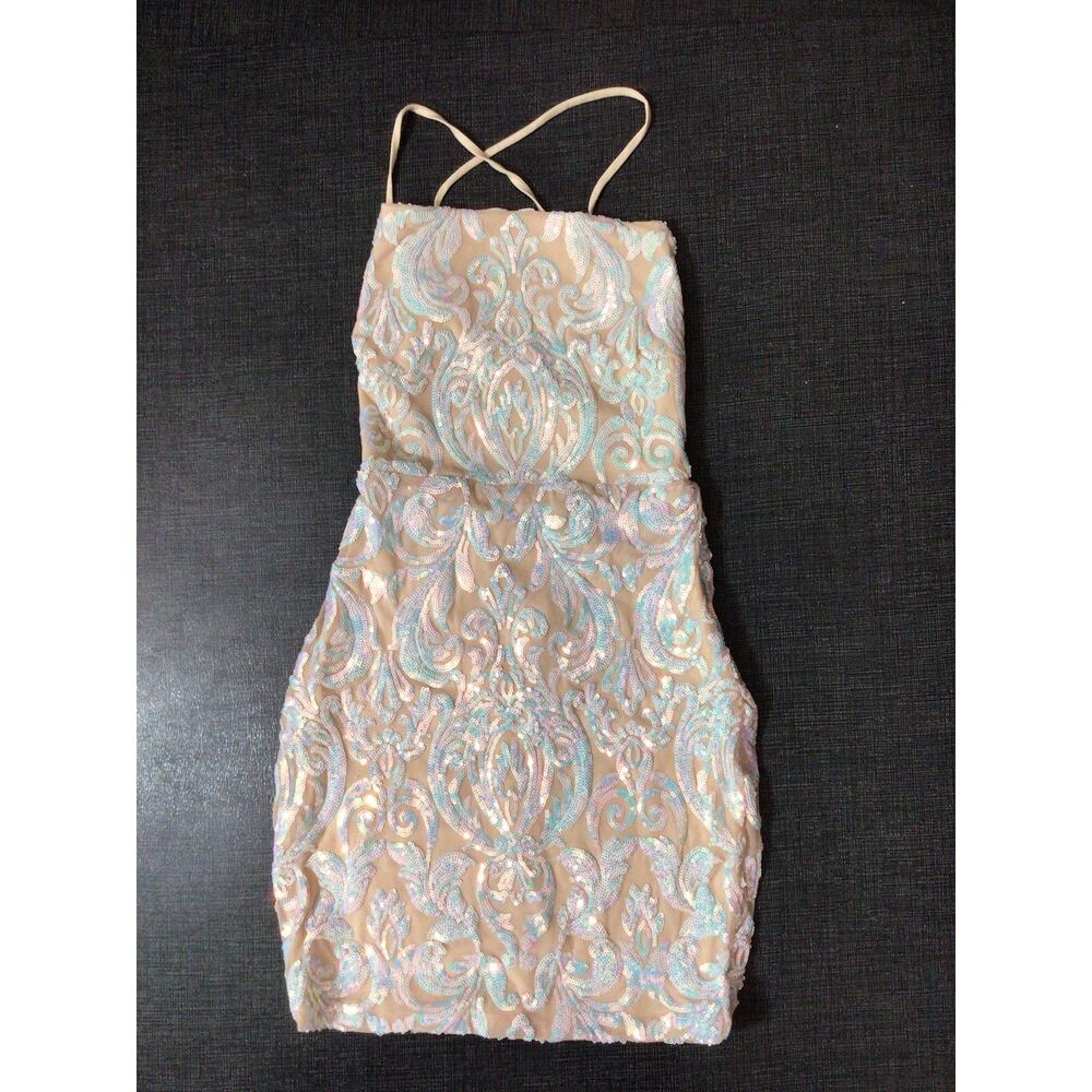 Windsor Mini Dress S Nude With Sequins